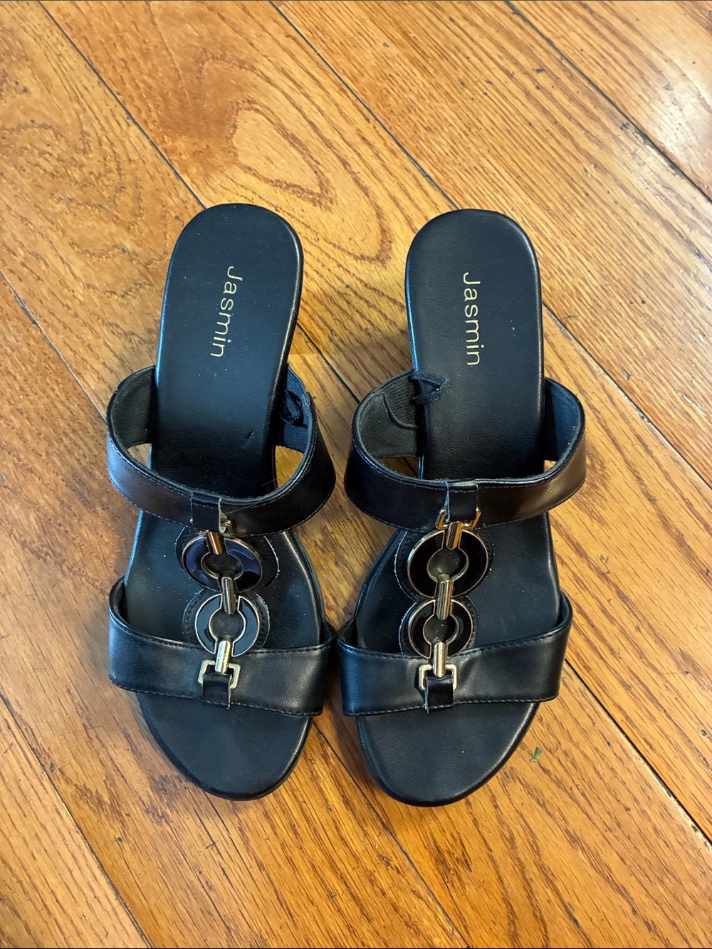 Black heeled sandals